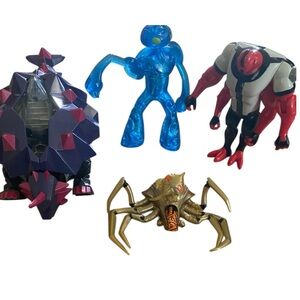 Ben 10 Action Figures Set of 4 Upgrade Four Arms Crabdozer Armodrillo’s Vehicle
